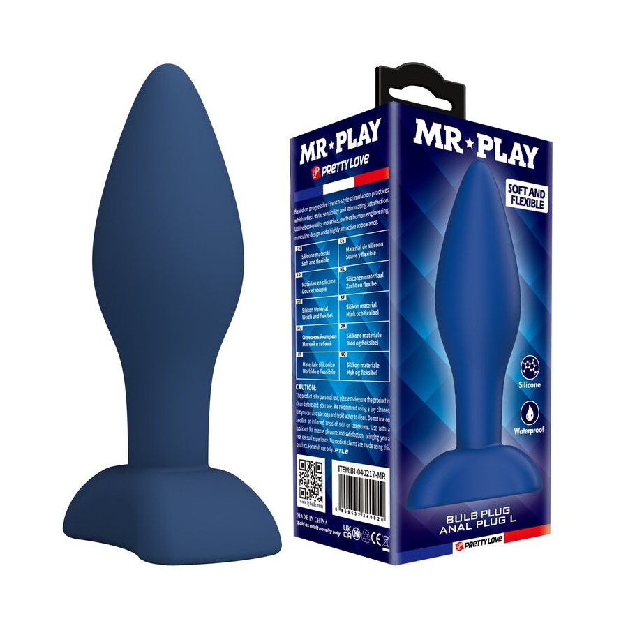 MR PLAY - PLUG ANALE CONICO IN SILICONE BLU L